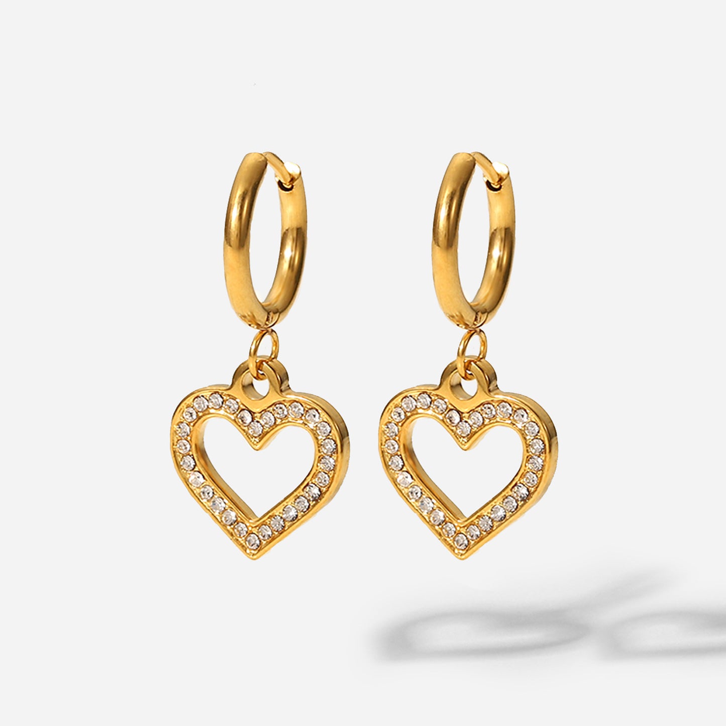 Hollow heart hoop earrings