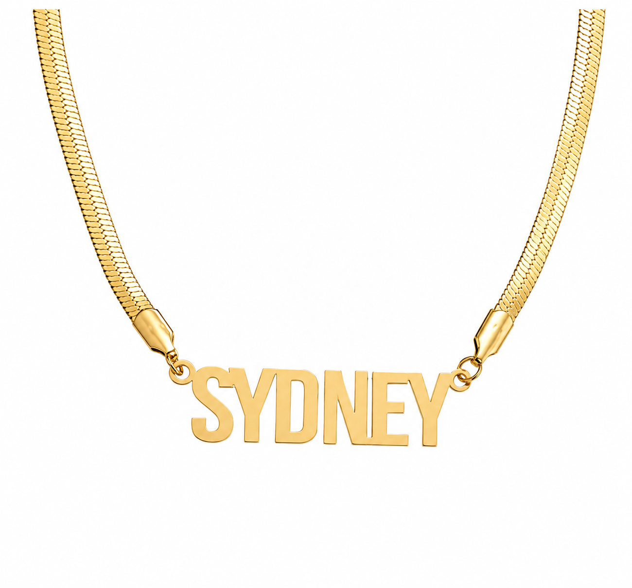 Personalized 4mm Snake Custom Name Necklace