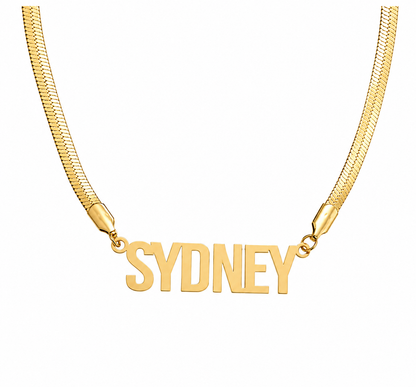Personalized 4mm Snake Custom Name Necklace