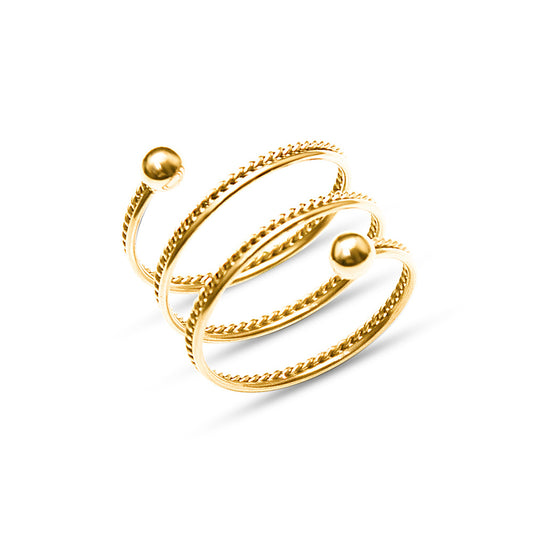 Adjustable twist spring ring