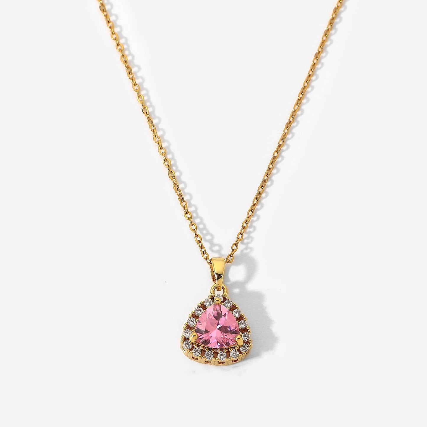 Give Away✨ 18k gold plated Stainless Steel Luxury Pendant Zircon Necklaces with 4 different colours