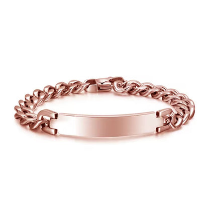 18k gold filled stainless steel Personalized cuban bracelet 3mm width a Name & Dates