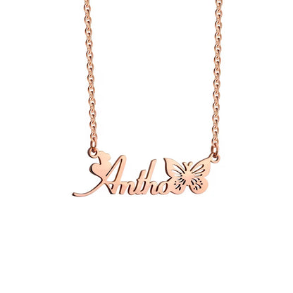 Personalized Butterfly Custom Name Necklaces