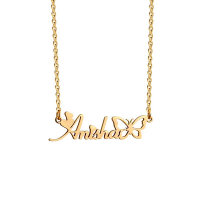 Personalized Butterfly Custom Name Necklaces