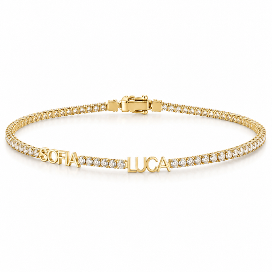 Cable Chain Bracelet Name kids or adults 18k gold filled