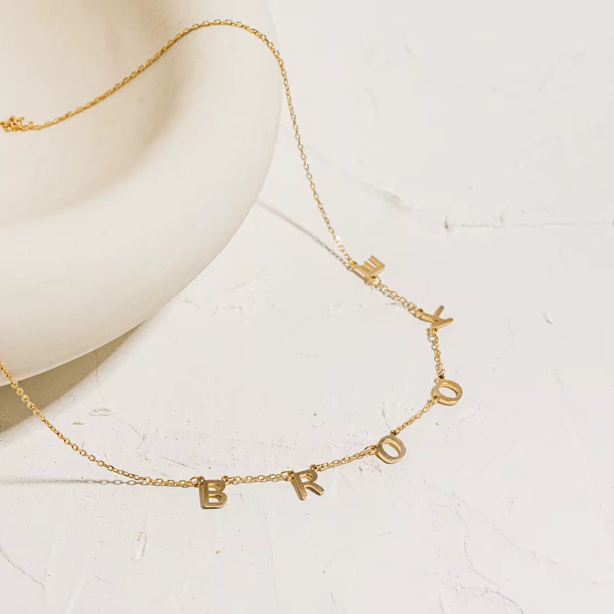 Basic Personalized Custom Name Necklace 18K Gold Filled