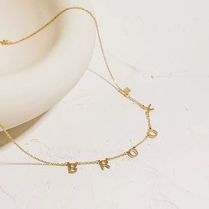 Basic Personalized Custom Name Necklace 18K Gold Filled