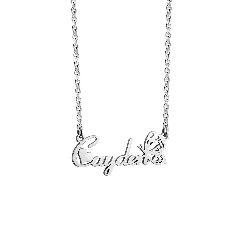 Personalized Butterfly Custom Name Necklaces