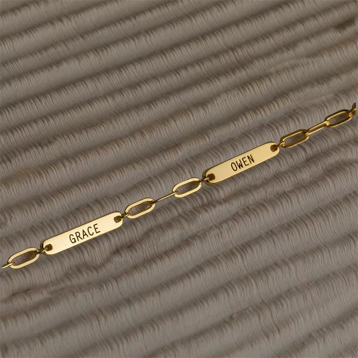18K Gold Filled Personalized Paper Clip Necklace With Names