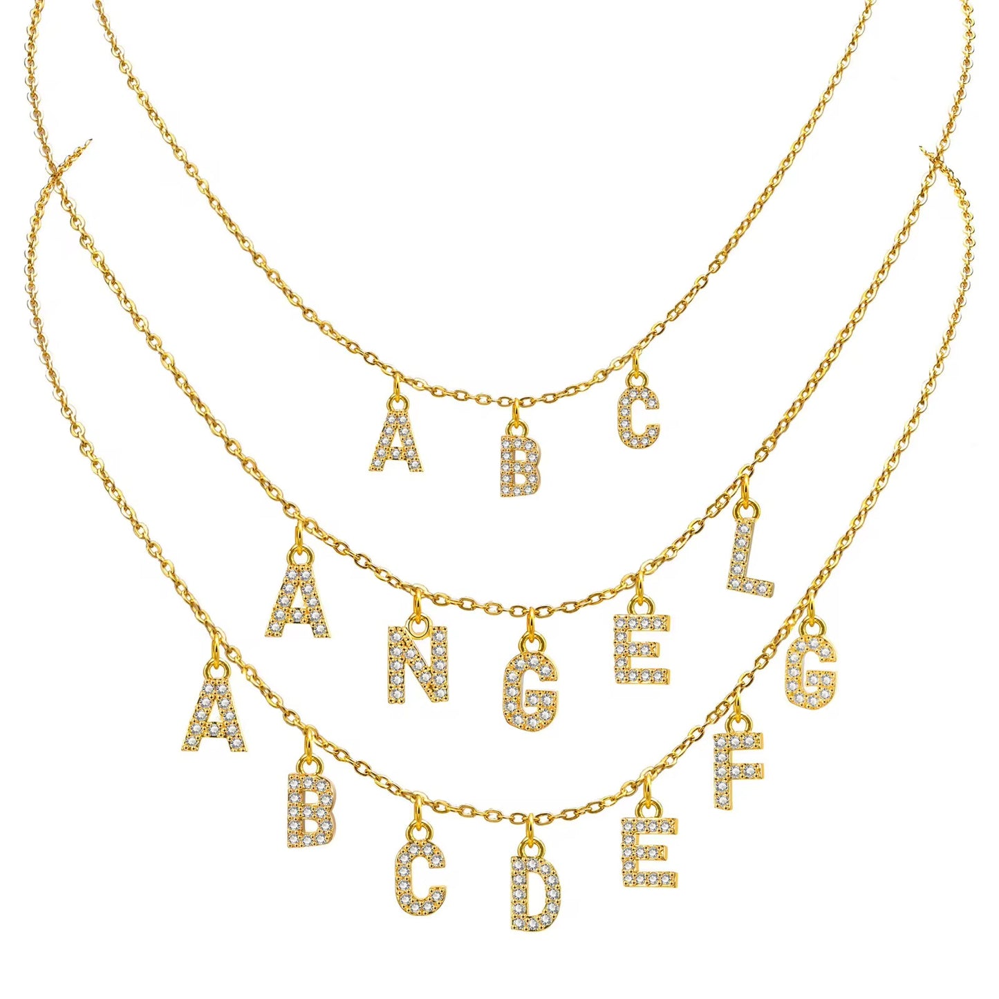 Basic Personalized Custom Name Necklace 18K Gold Filled