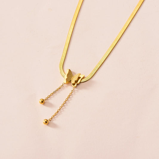 Butterfly chain necklace 18k gold plated