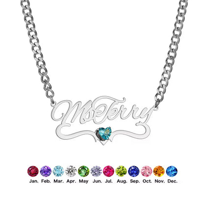 Personalized Birthstone Name Necklace 18K Gold Filled