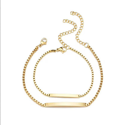 Engraved Bar Bracelet For Beloved Person 18k gold Filled