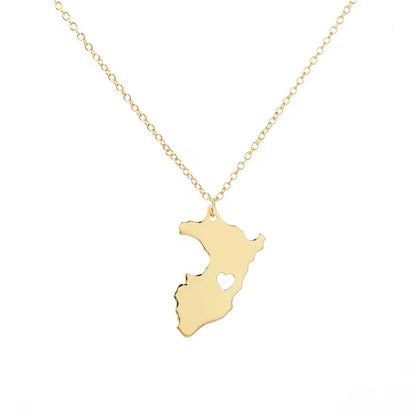 Personalized Custom Font Name with Map 18k gold filled