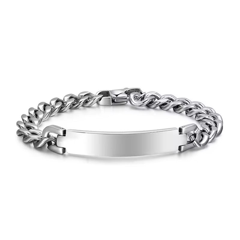 18k gold filled stainless steel Personalized cuban bracelet 3mm width a Name & Dates