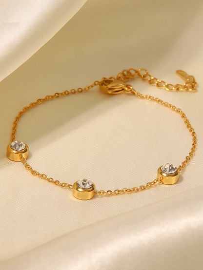 3-Stone Gold Bracelet gold plated bracelets