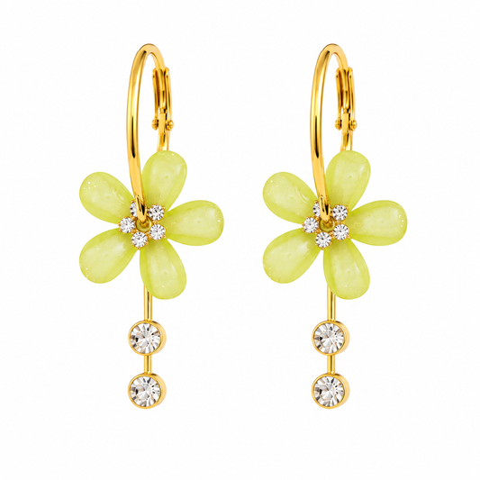 Lime Blossom Hoops