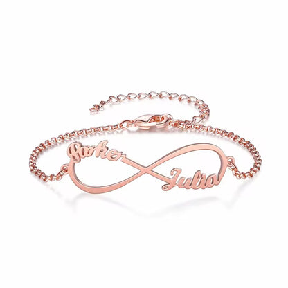 18k gold Filled Personalized Infinite Bracelet with names & dates