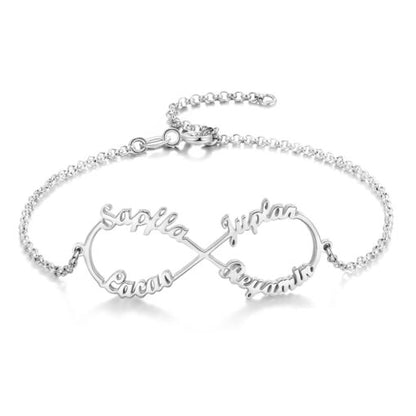 18k gold Filled Personalized Infinite Bracelet with names & dates