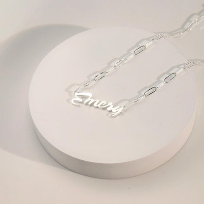18K Gold Filled Personalized Paper Clip Necklace With Names