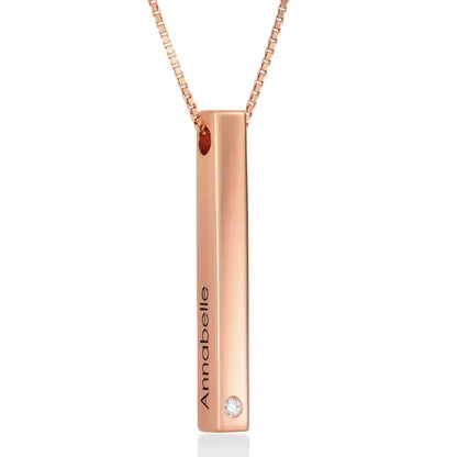 Personalized Bar Custom Name and Birthdate Necklace