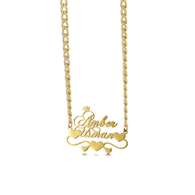 Personalized Cuban Chain  Necklace 18K Gold Filled