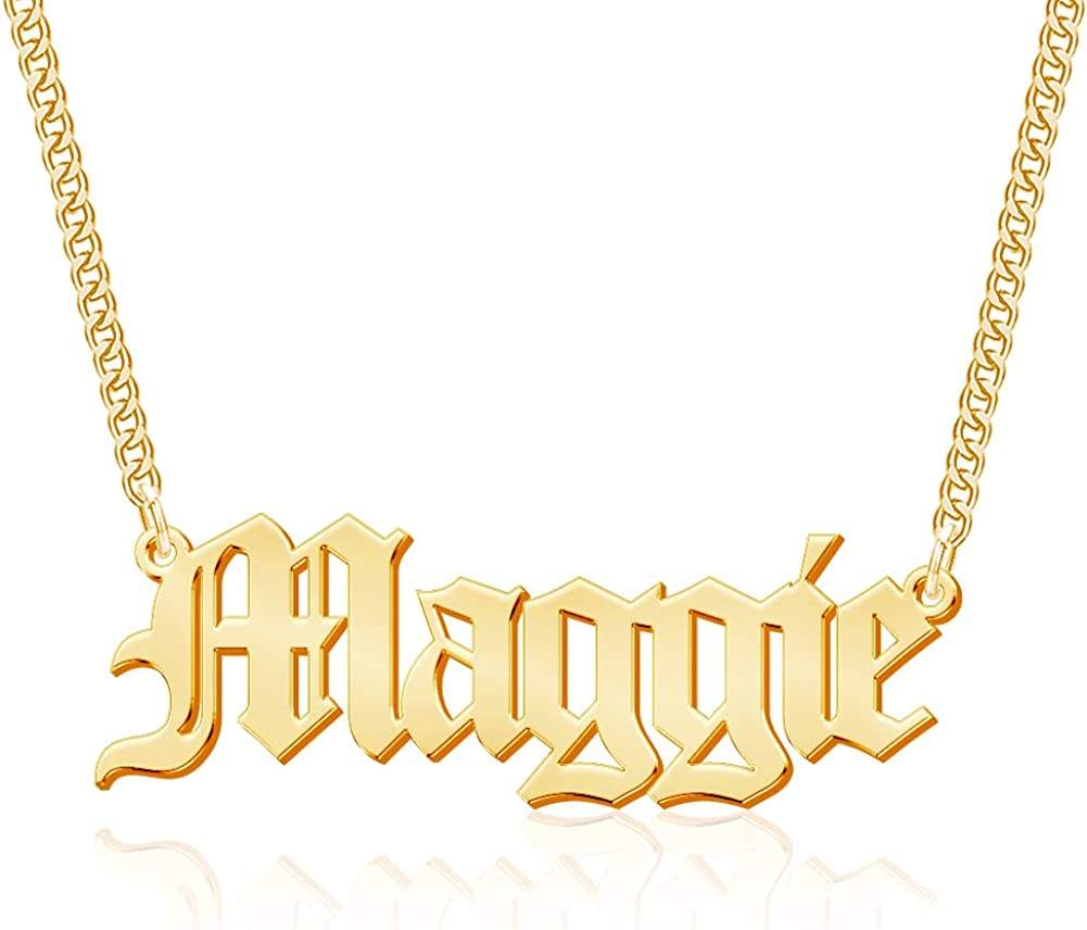 Personalized Cuban Chain  Necklace 18K Gold Filled