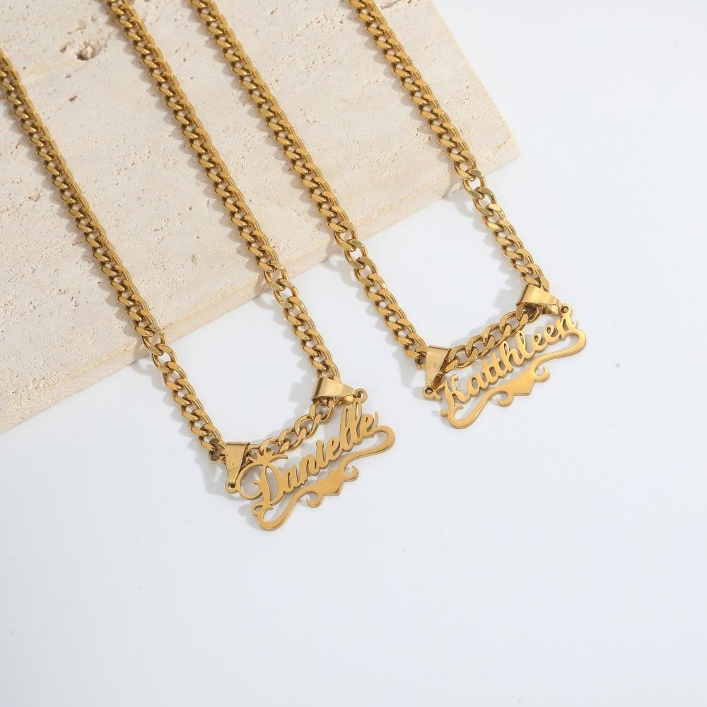 Personalized Cuban Chain  Necklace 18K Gold Filled