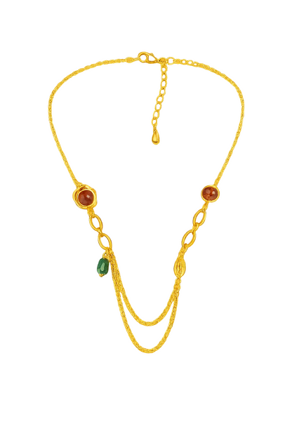 Emerald Cascade Layered Necklace