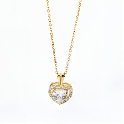 Give Away✨ 18k gold plated Stainless Steel Luxury Pendant Zircon Necklaces with 4 different colours