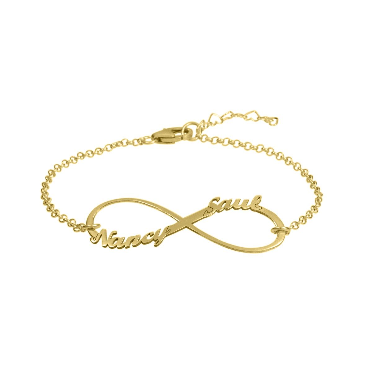 18k gold Filled Personalized Infinite Bracelet with names & dates