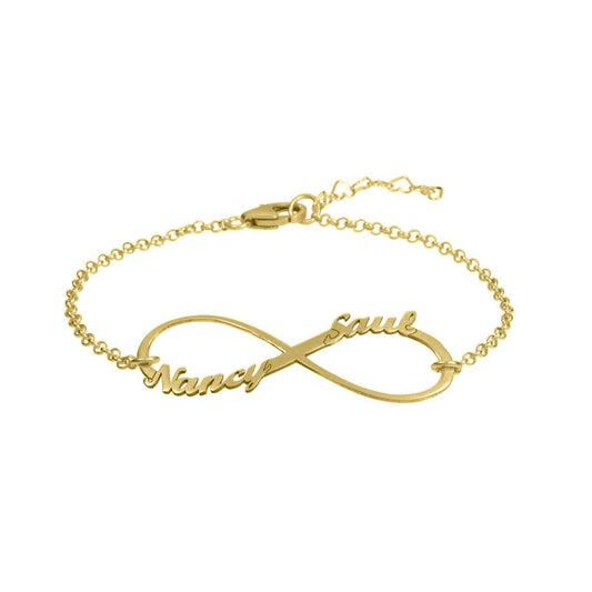 18k gold Filled Personalized Infinite Bracelet with names & dates