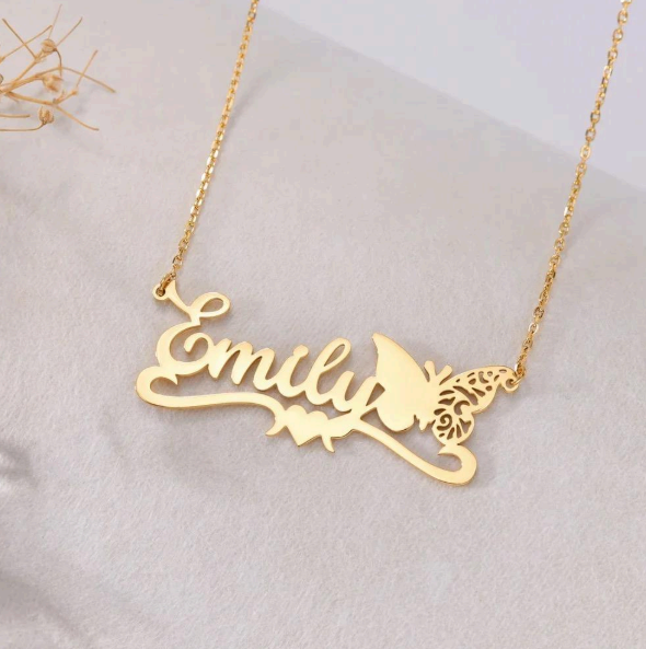 Personalized Butterfly Custom Name Necklaces