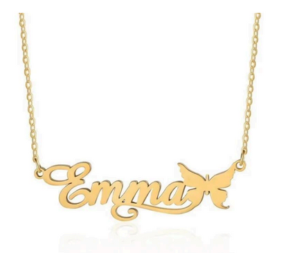 Personalized Butterfly Custom Name Necklaces