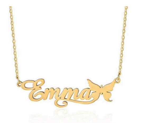 Personalized Butterfly Custom Name Necklaces